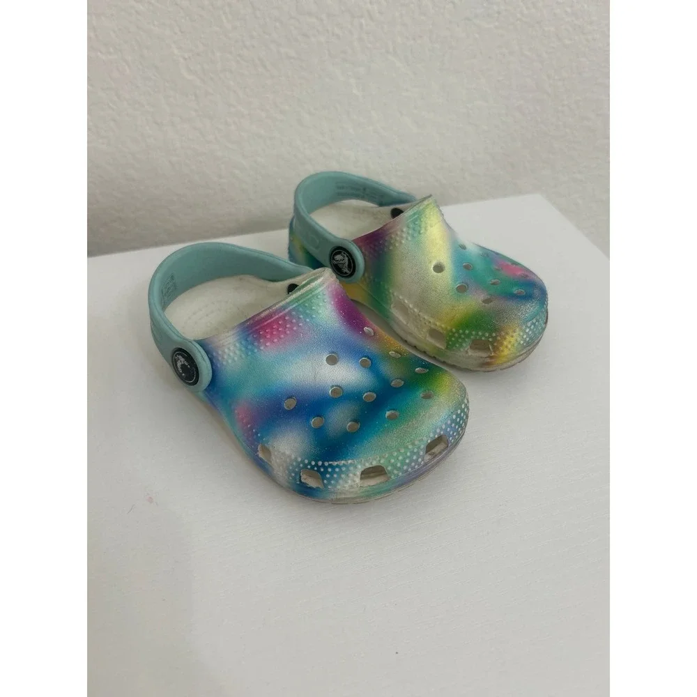 Tie Dye Crocs Sandals Little Kids Toddler Size 6c Gender Neutral